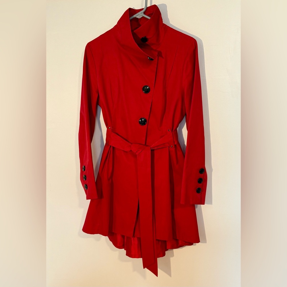 Tailored Chic Long Rain Jacket by dressbarn, small medium